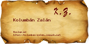 Kolumbán Zalán névjegykártya